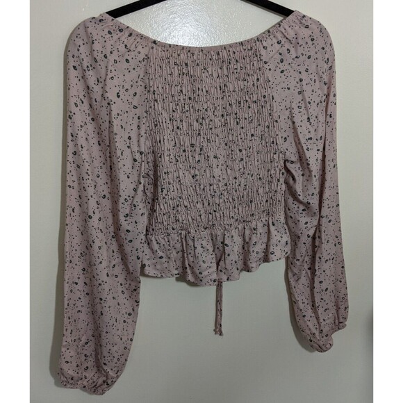 Kirious Los Angeles Top Cropped Ruched Cut Out Y2K Animal Print Smocked Medium - Picture 4 of 10